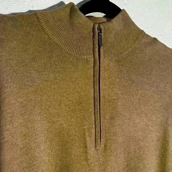 L.L. Bean Men's Cotton Cashmere Blend Quarter Zip Pullover Sweater Size L - Picture 4 of 5